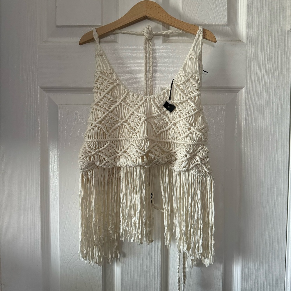 House of Harlow 1960 Boho, crochet halter top size medium M bohemian